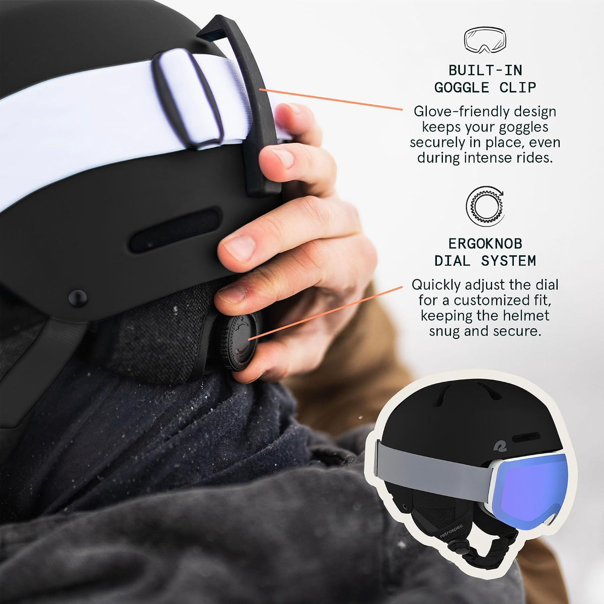 Retrospec Comstock Ski Helmet