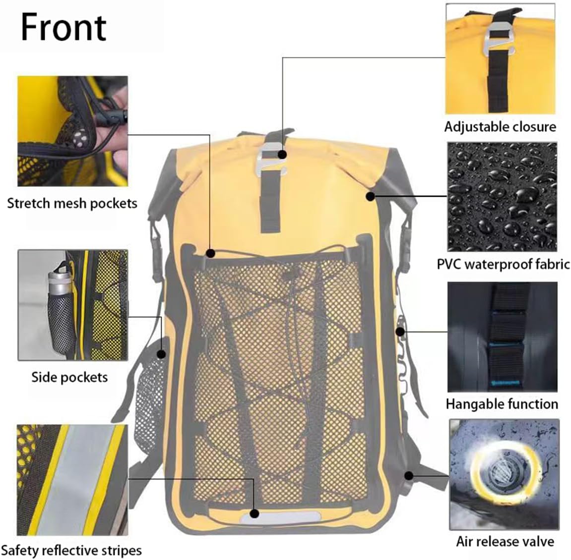 Generic 30L Waterproof Dry Bag Backpack