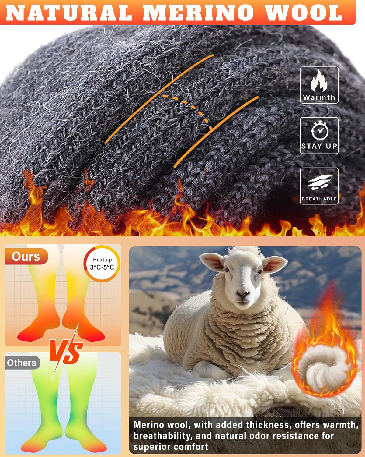 Hylaea Merino Wool Ski Socks