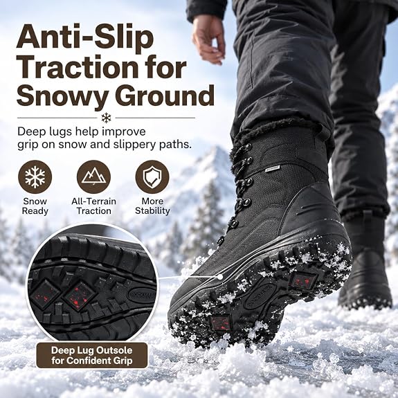 ROCKMARK Men’s Winter Snow Boots