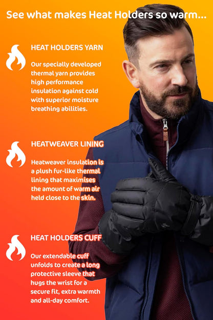 HEAT HOLDERS Men’s Thermal Ski Gloves