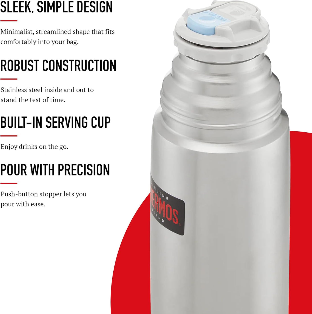 Thermos Light & Compact Stainless Steel Flask